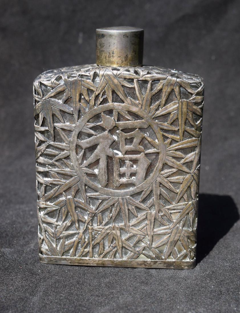 Antique Chinese Silver Bamboo and Lucky Bottle USA JBW (1 of 5)