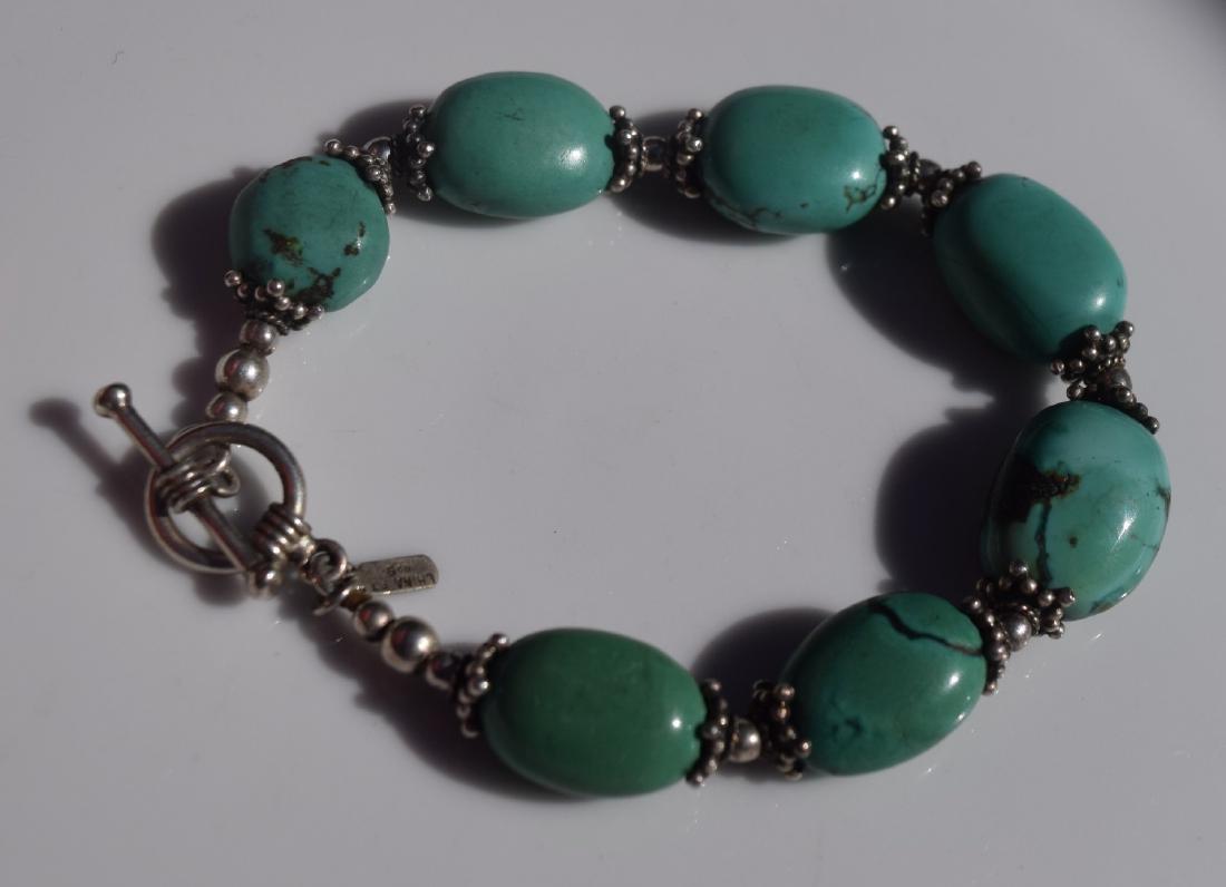 Vintage Turquoise Beads Silver Bracelet (1 of 4)