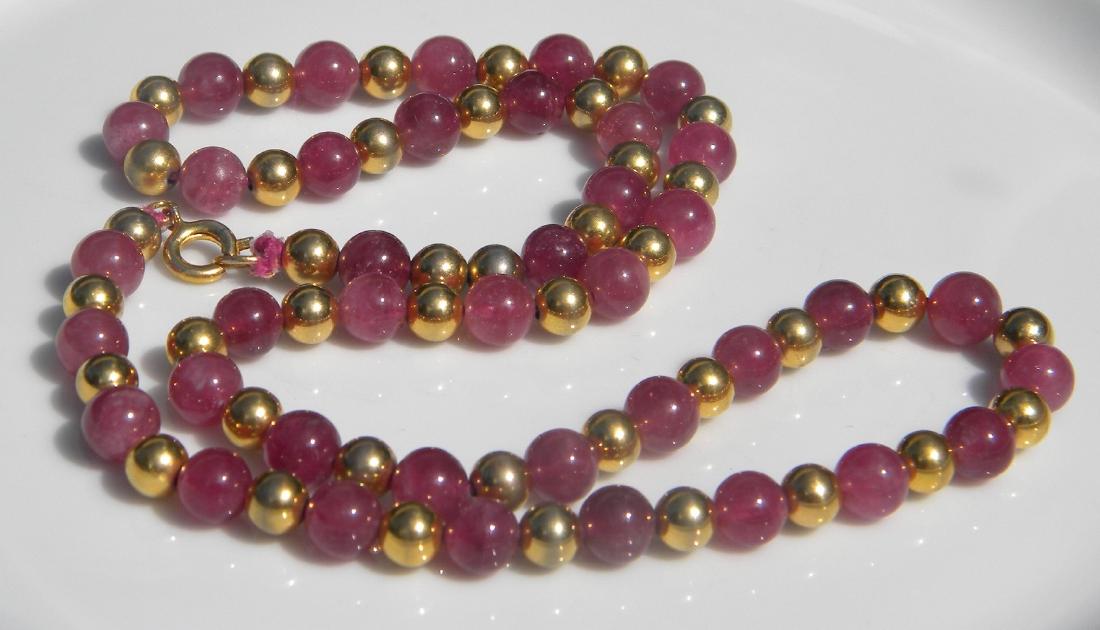 Vintage Natural Tourmaline Beads Necklace (1 of 3)
