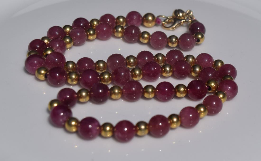 Vintage Pink Tourmaline Beads Necklace (1 of 4)