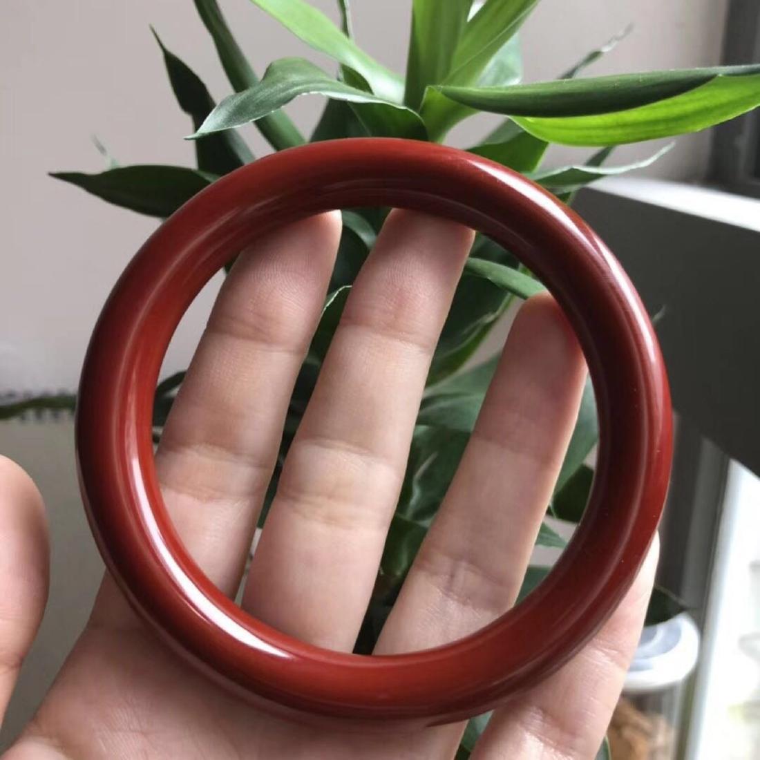 Natural Red Coral Bangle Bracelet, inner diameter 2.25" (1 of 1)