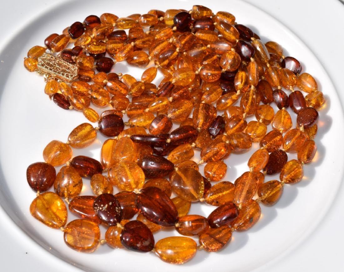 Antique Amber Necklace with 14K Gold Bale (1 of 4)