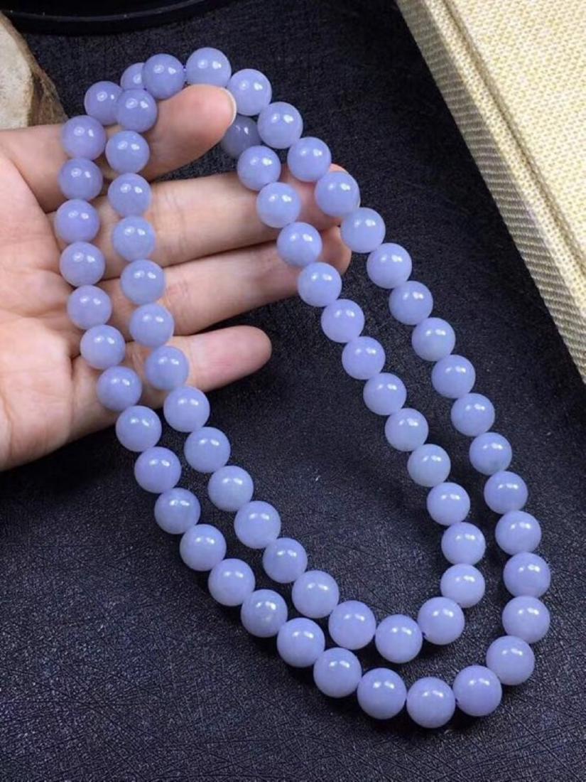 Natural Purple Jadeite Beads Necklace (1 of 1)