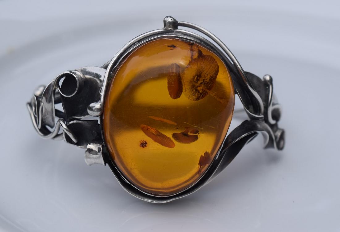 Antique Sterling Silver Amber Bracelet (1 of 4)