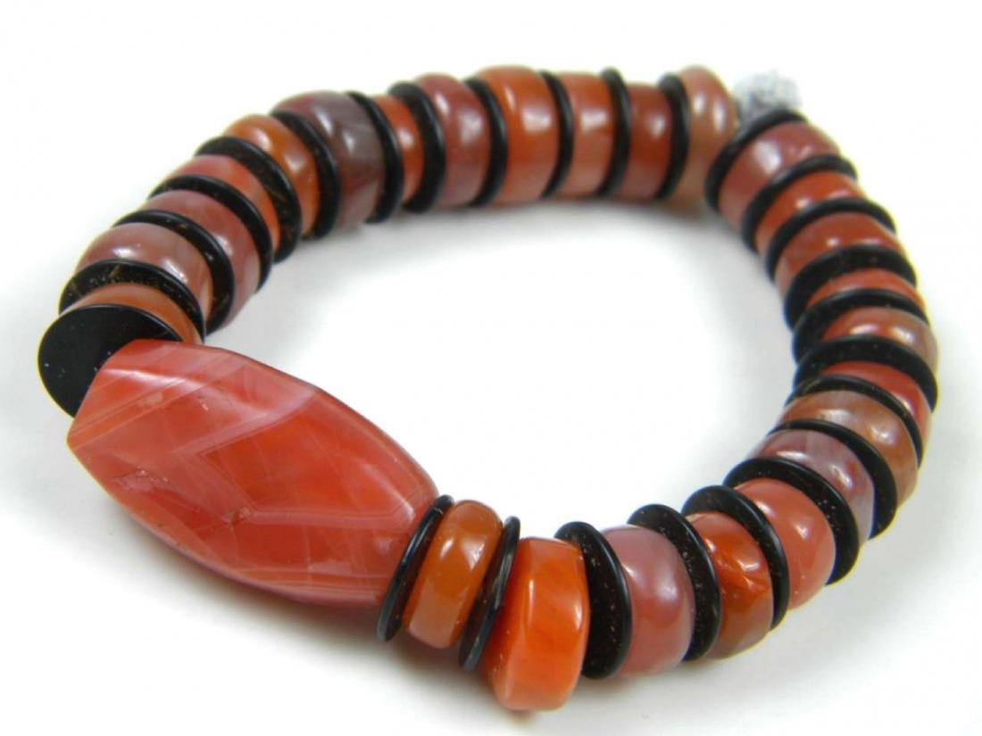 Antique Chinese Nanhong Carnelian Bead Bracelet (1 of 3)