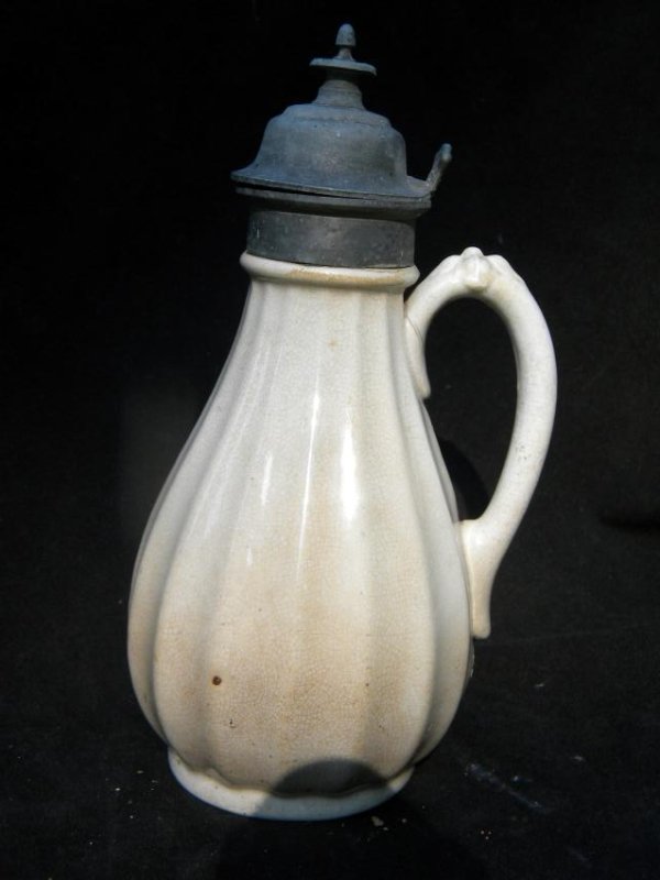 Antique white  Crackled Glazed Bottle (1 of 6)