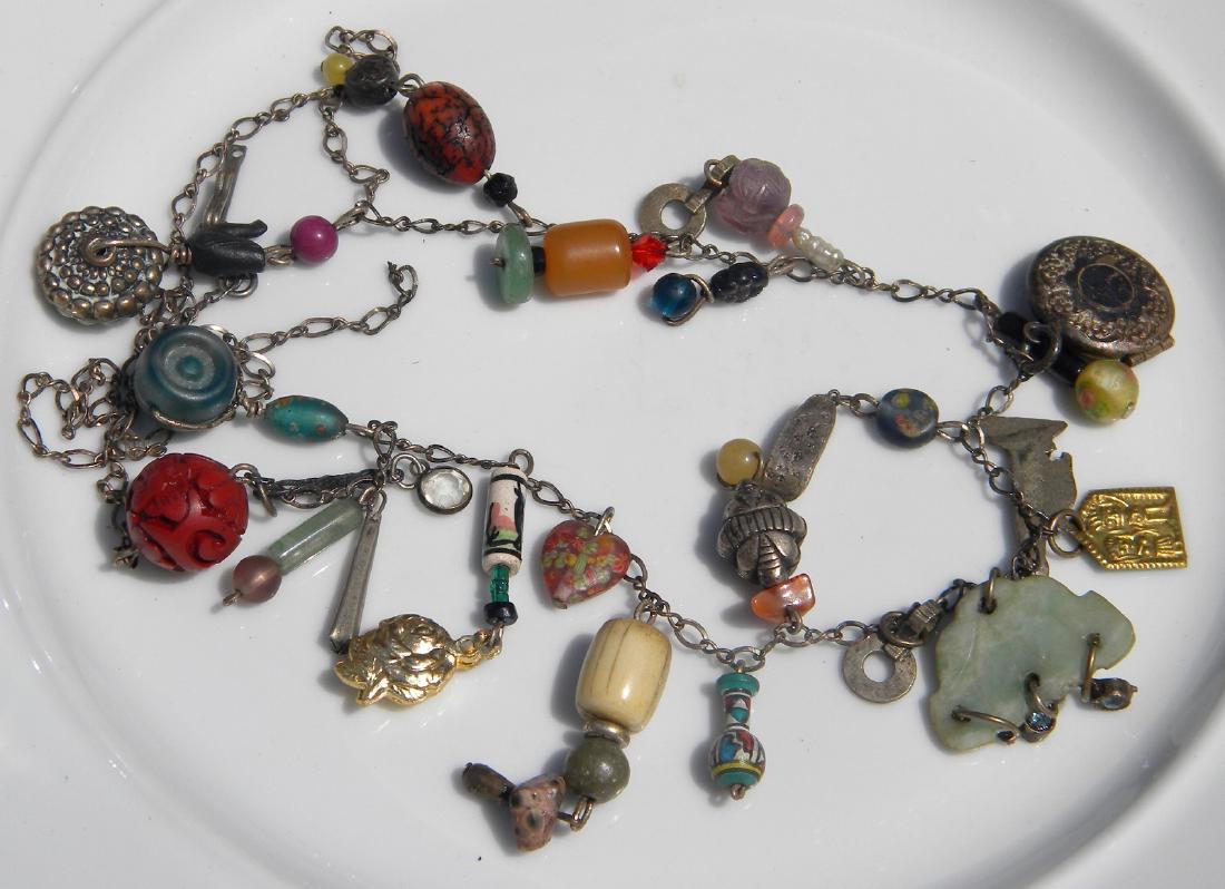 Vintage Silver Jadeite Multi-stone Necklace (1 of 3)