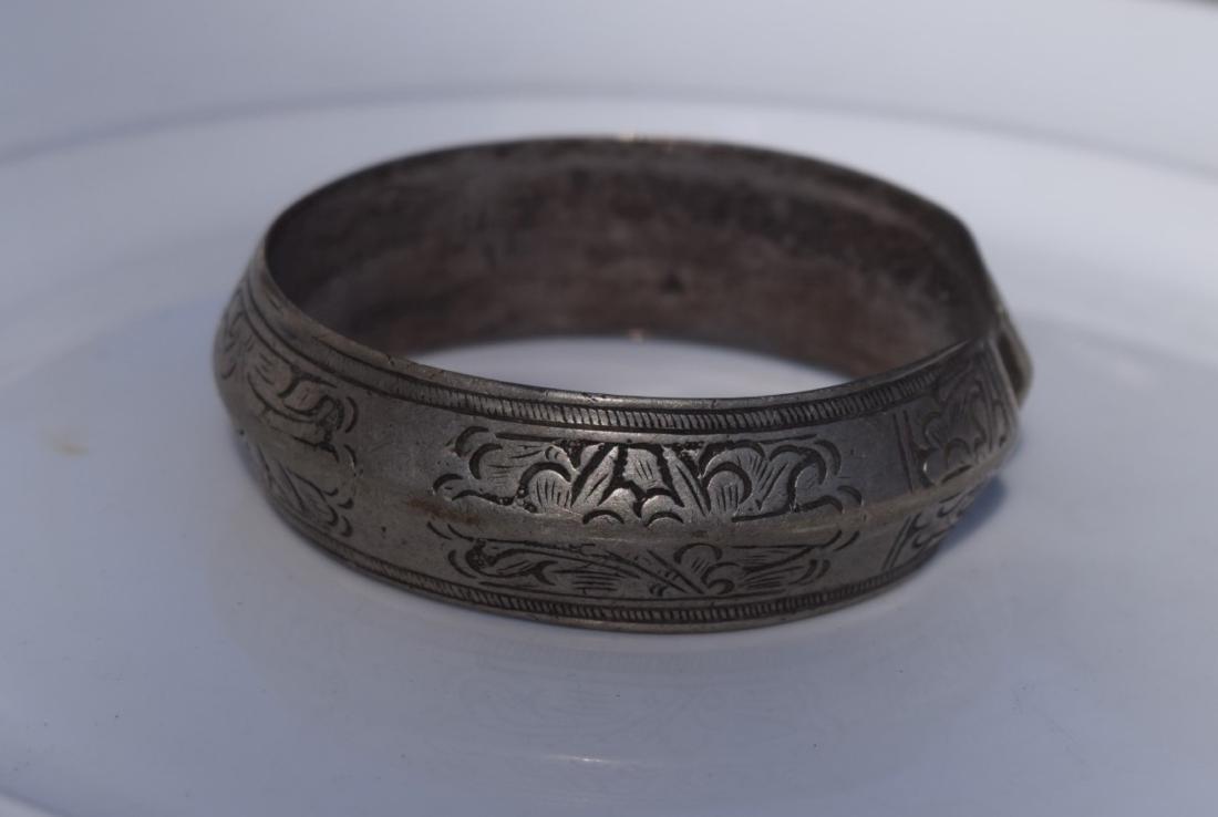 Heavy Antique Chinese Silver Bangle Bracelet (1 of 3)