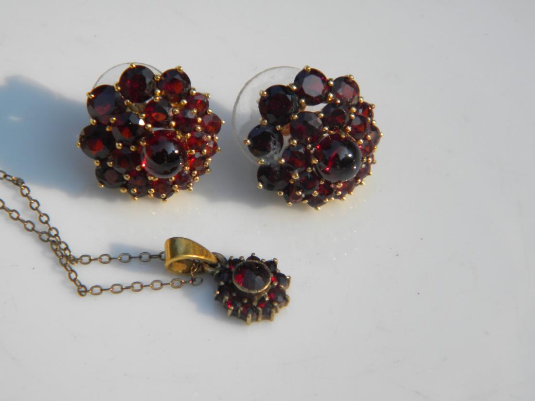 Pair of Vintage Sterling Silver Garnet Earrings and (1 of 3)