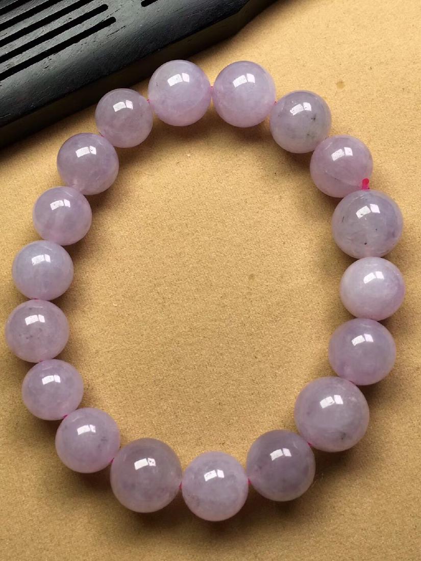 Natural Purple Jadeite Beads Bracelet (1 of 1)