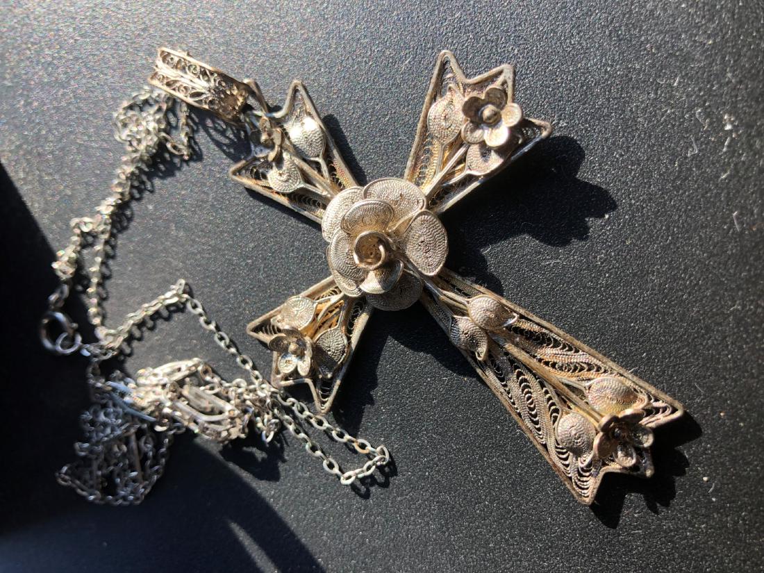 Antique Sterling Silver Cross Pendant (1 of 4)