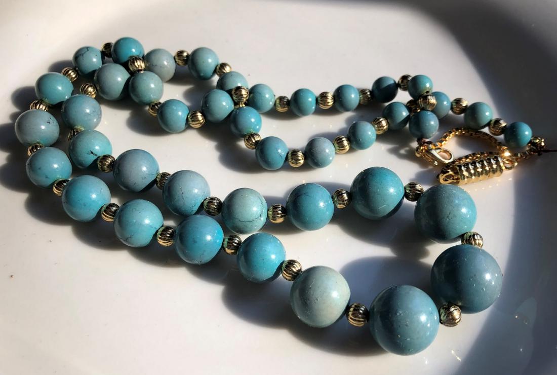 Antique Turquoise Beads Necklace (1 of 5)