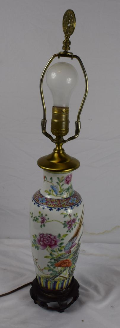 Antique Chinese Famille Rose Vase Lamp (1 of 2)