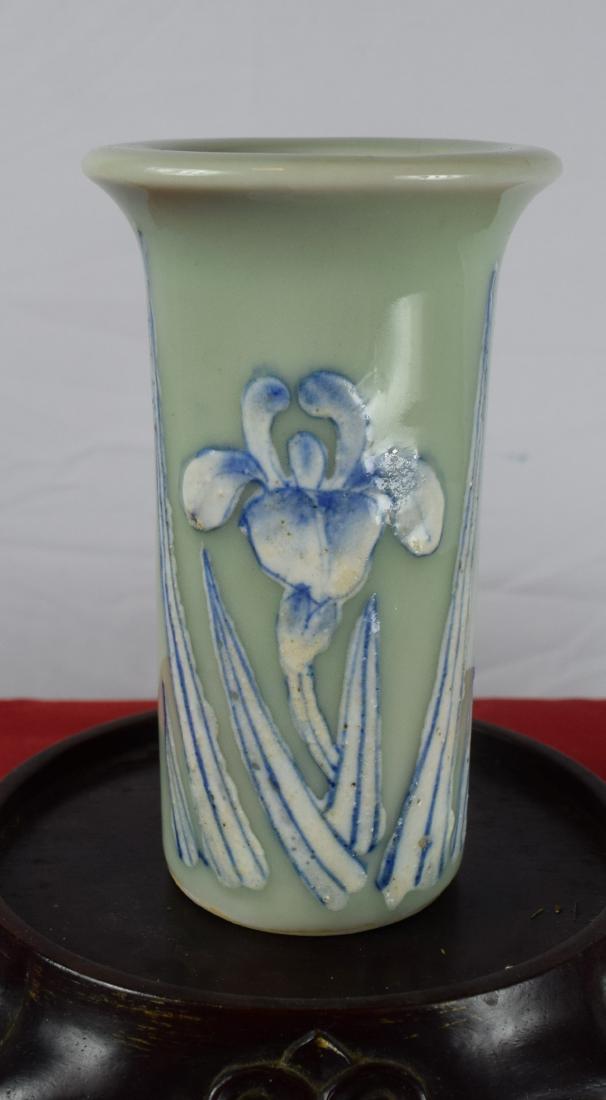 Antique Chinese Celadon Flower Vase (1 of 2)