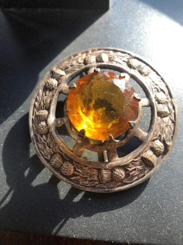 Antique Huge Silver Brooch Pin (1 of 2)