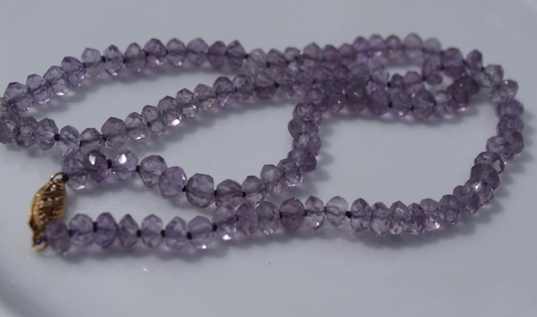 Vintage 14K Gold Bale Amethyst Beads Necklace (1 of 1)