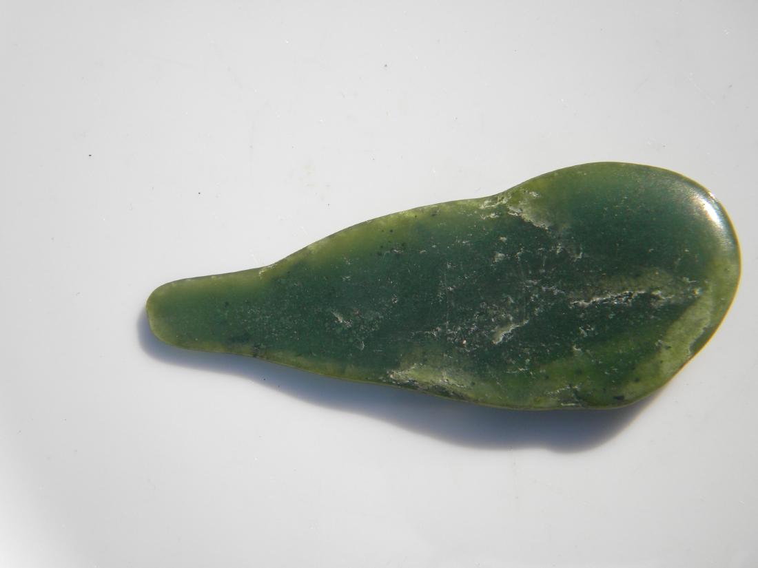 Antique Nephrite Green Jade Plaque (1 of 2)