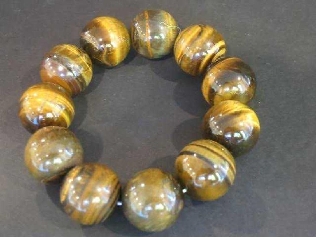 Large tiger's eye beads bracelet (1 of 3)