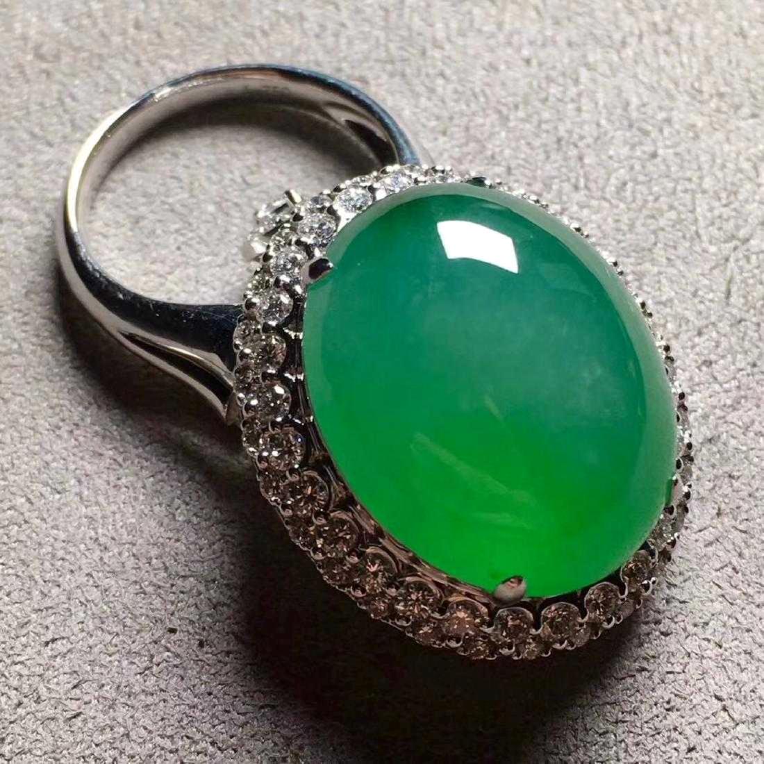 GIA Certified Green Jadeite Ring and Pendant,Size of (1 of 7)