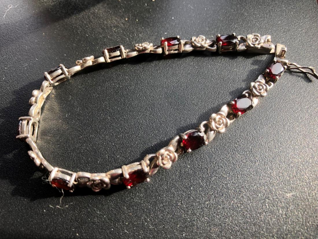 Vintage Silver Garnet Bracelet (1 of 4)