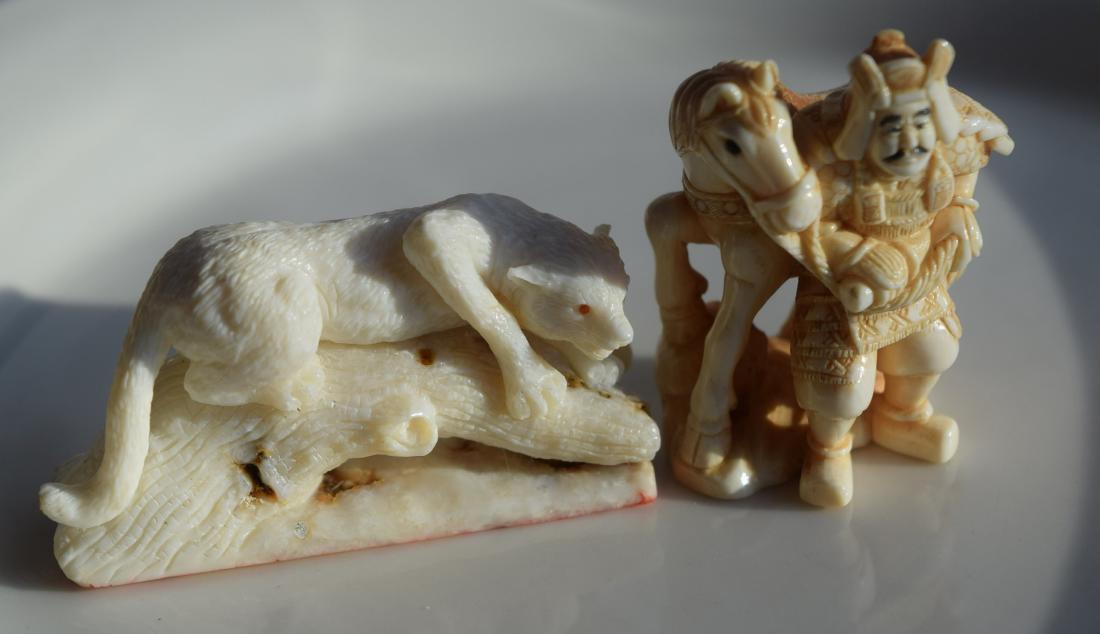 Pair of Antique Carved Netsuke (1 of 2)