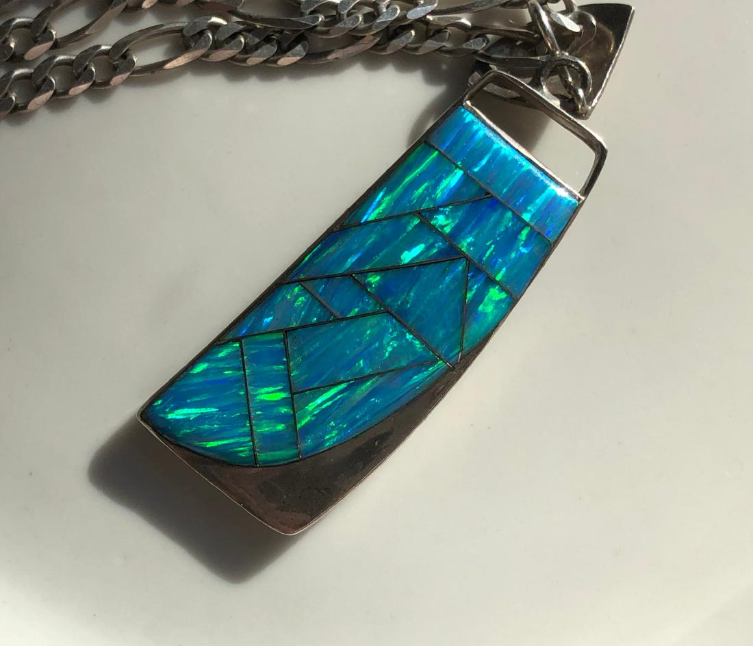 Vintage Heavy Silver Pendant and Necklace (1 of 3)