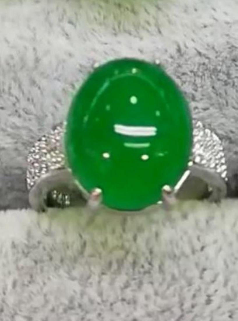 Vintage Silver Green Stone Ring (1 of 1)