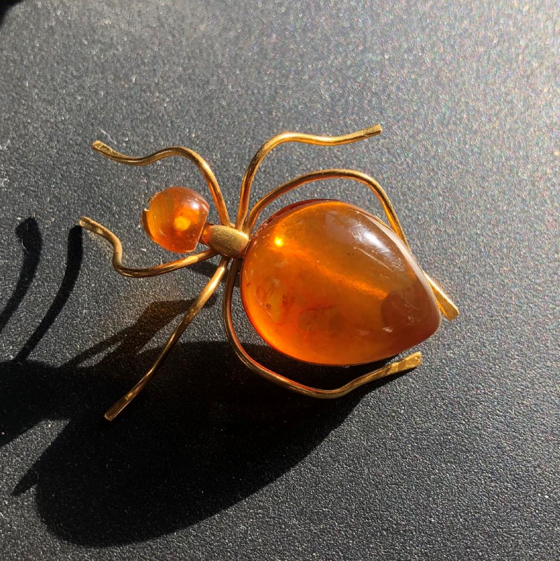 Natural Amber Spider Brooch Pin (1 of 8)
