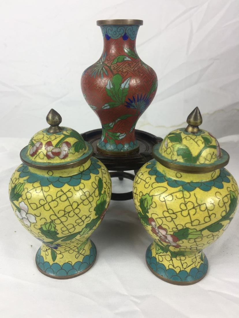 Three Antique Cloisonne Vases (1 of 4)