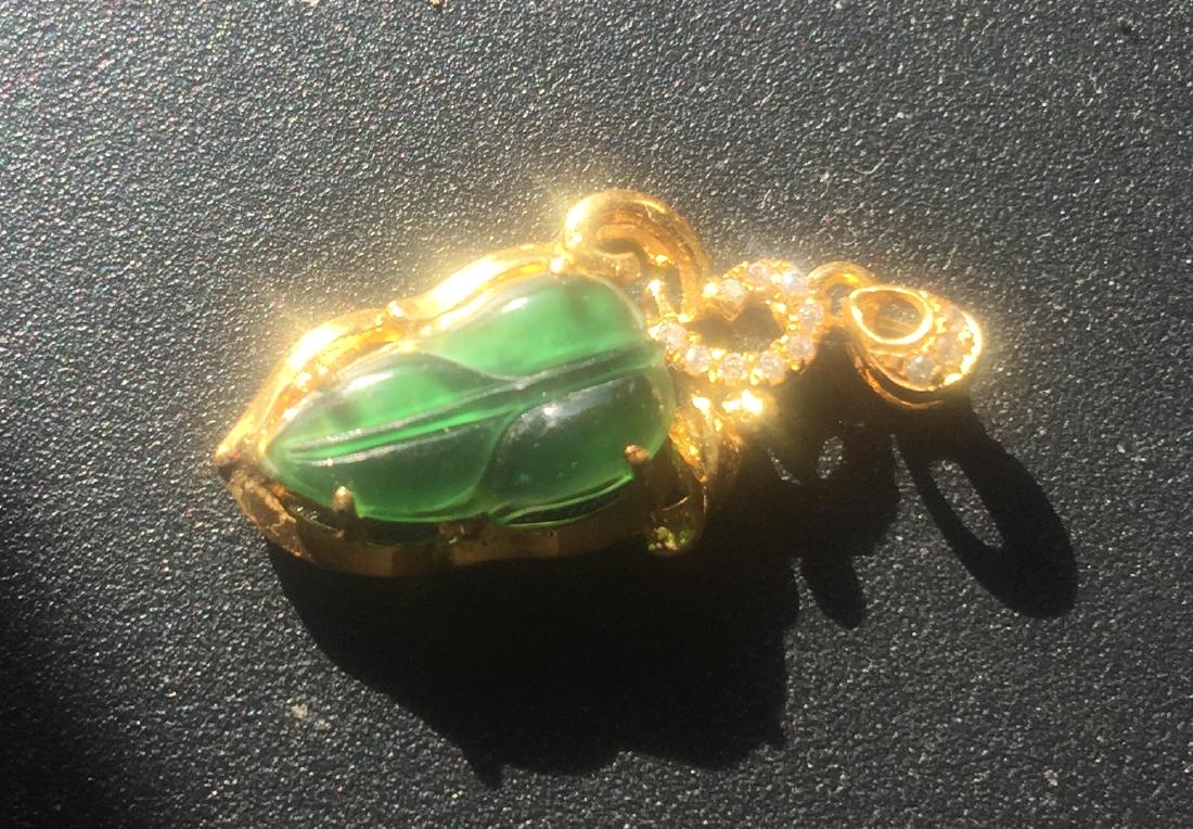 Natural Green Jadeite Leave Pendant (1 of 4)