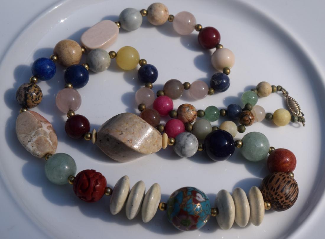 Vintage Multi-stone Necklace Silver Clasp (1 of 2)