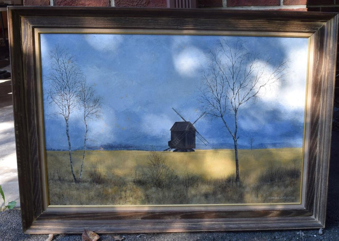 An Oil Painting of Windmill in Autumn: An Oil Painting of Windmill in Autumn, Size: 42" x 30"