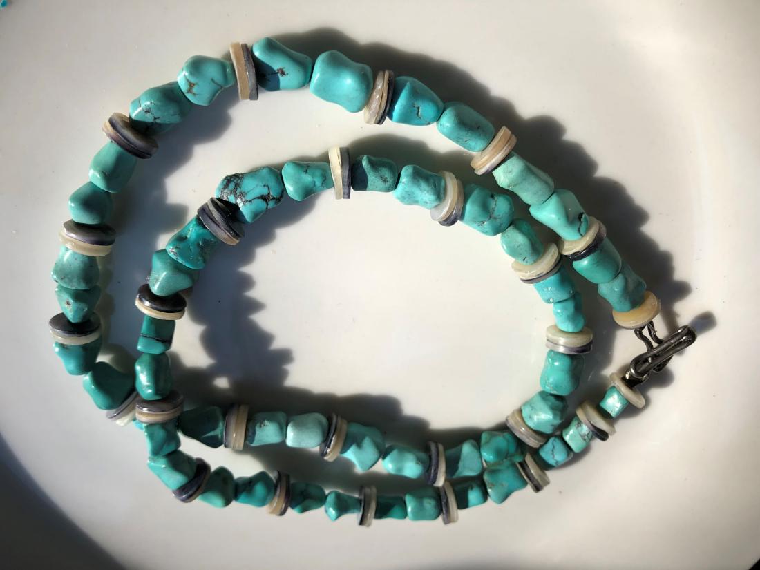 Antique Turquoise Beads Necklace (1 of 3)