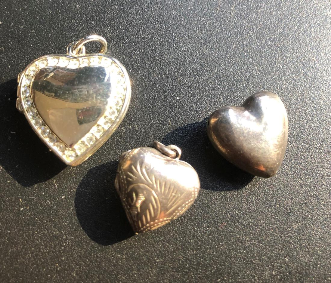 Three Sterling Silver Heart Shape Pendants (1 of 4)