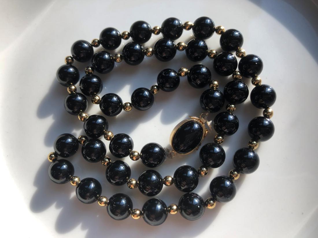 Vintage Black Onyx Beads Necklace (1 of 4)