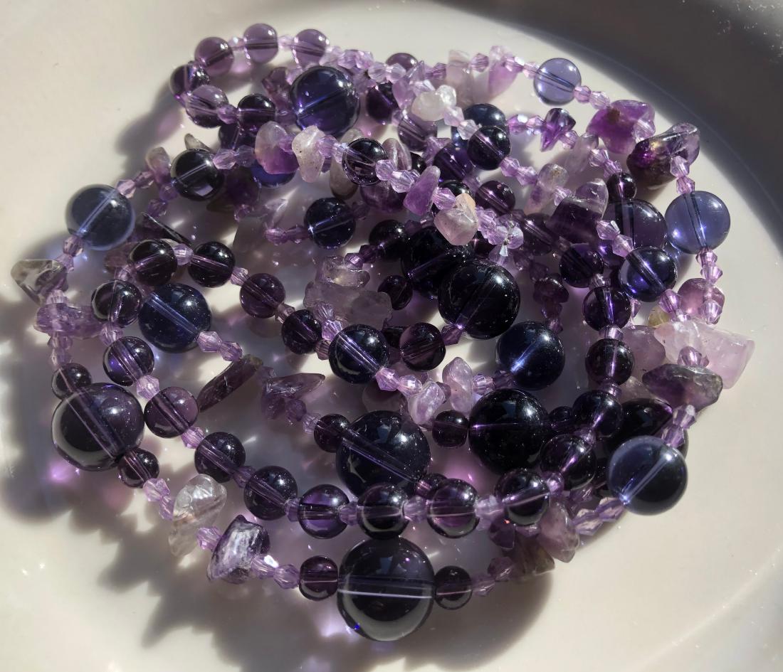 Vintage Three Strings Amethyst Necklace (1 of 2)