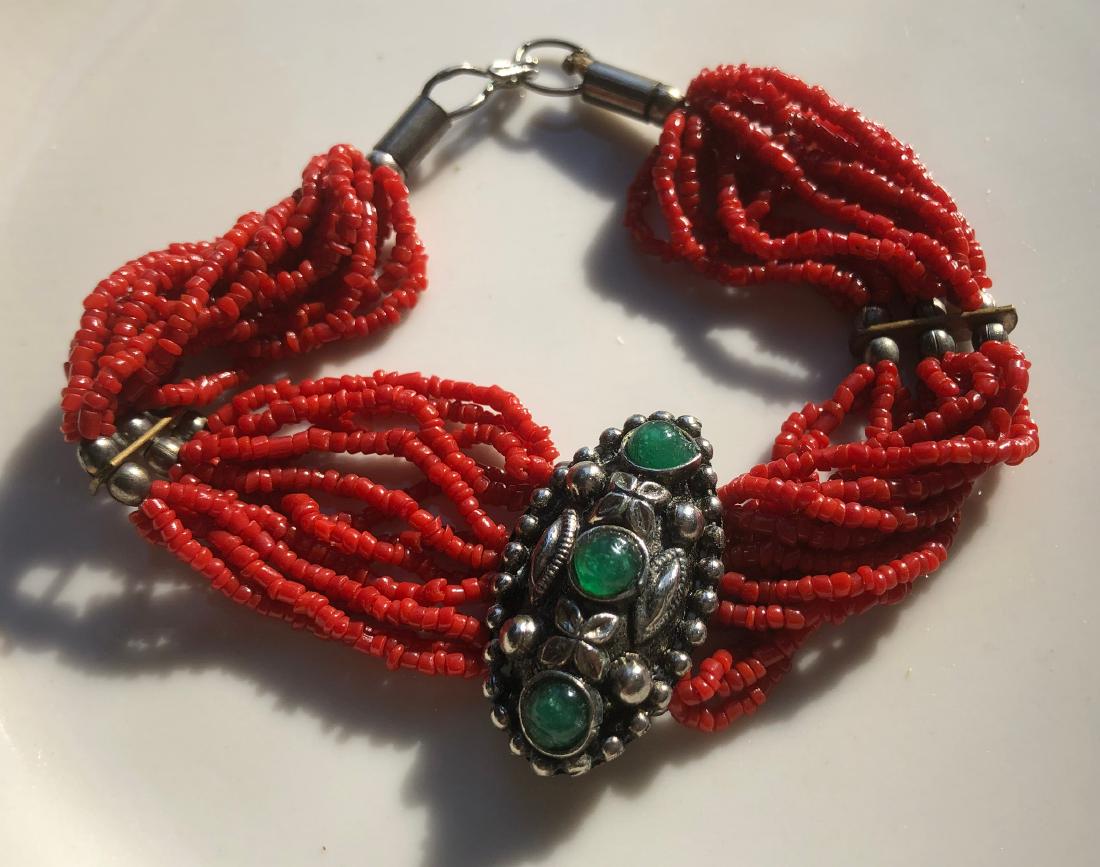 Antique Tibet Red Coral Bracelet (1 of 5)
