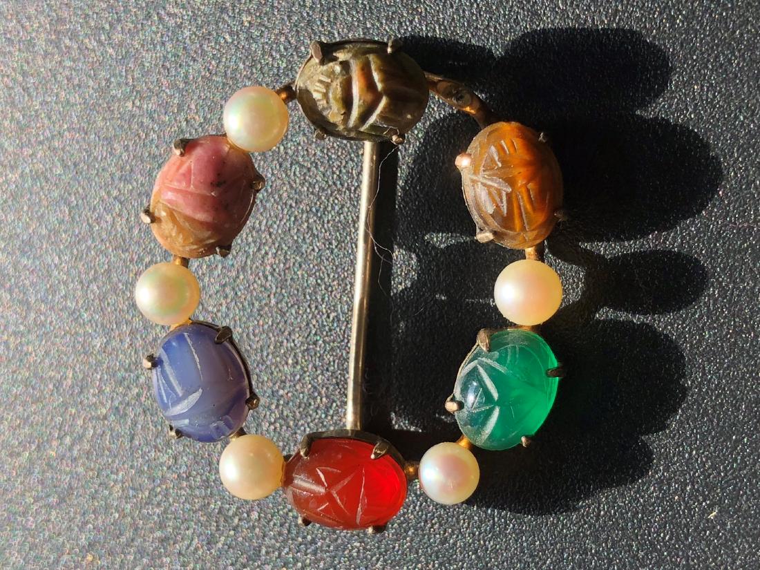 Vintage Multi Stone Sterling Brooch Pin (1 of 2)