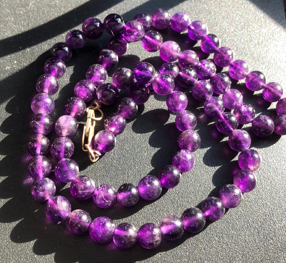 Vintage Amethyst Beads Necklace with Silver Clasp (1 of 4)