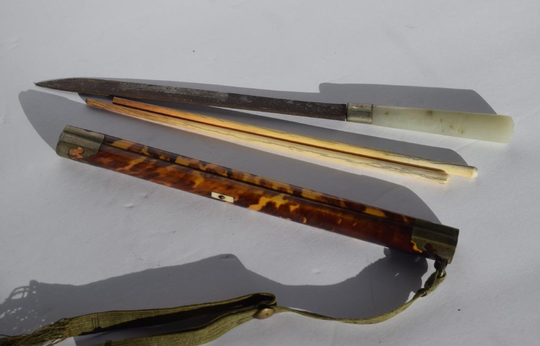 Antique Travel Utensils with Jade Handel (1 of 4)