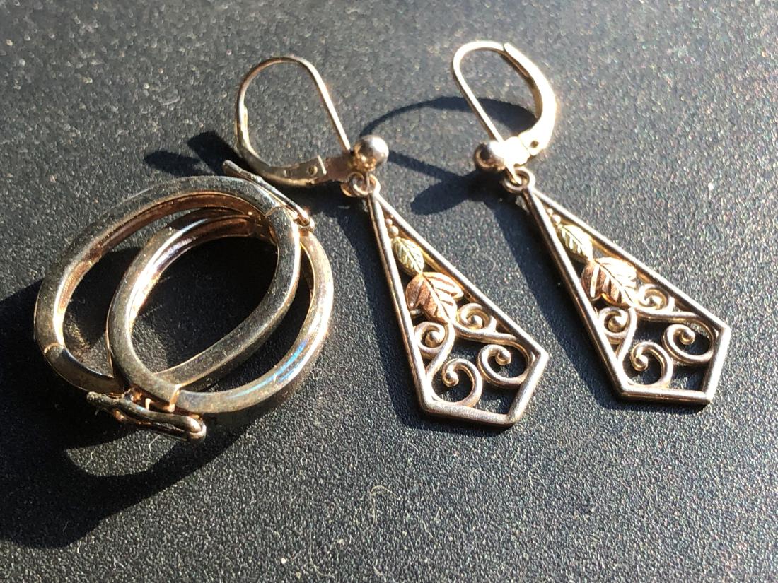 Pair of 12K Gold on Silver Earring and Silver Loops (1 of 6)