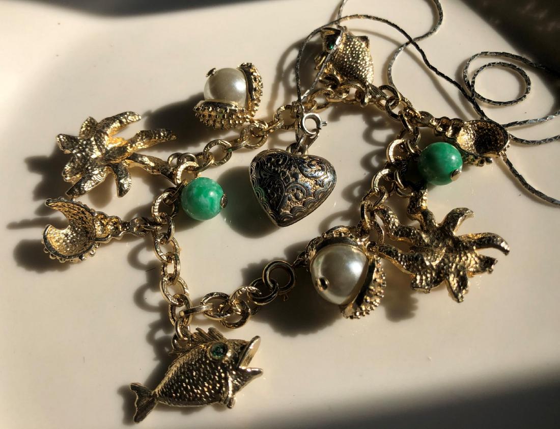 Vintage Bracelet and Heart Pendant Necklace: Vintage Bracelet and Heart Pendant Necklace