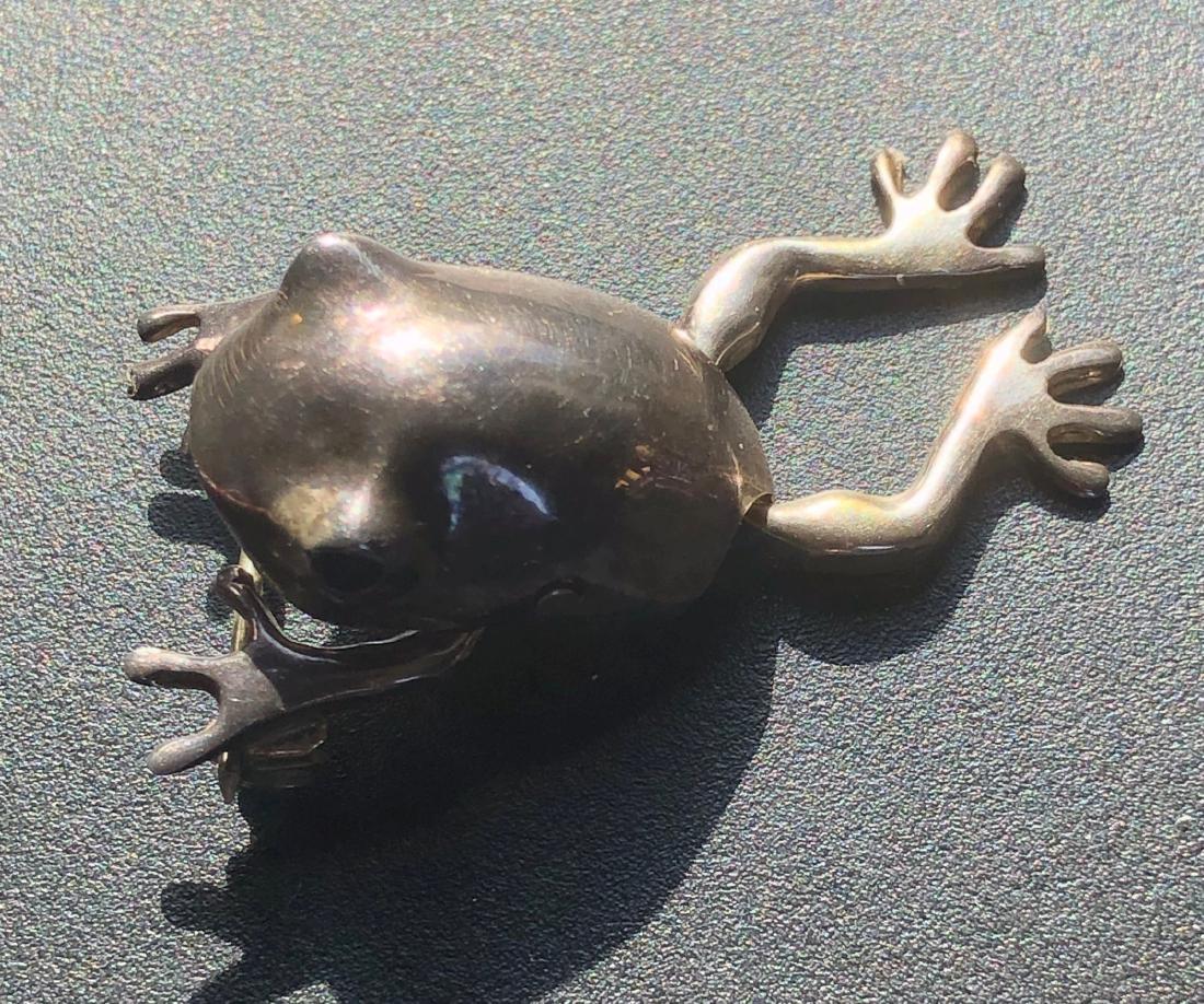 Vintage Silver Frog Brooch Pin (1 of 6)