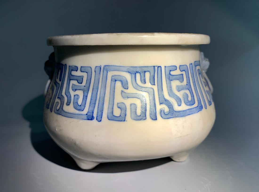 Antique Blue and White Porcelain Incense Burner (1 of 2)