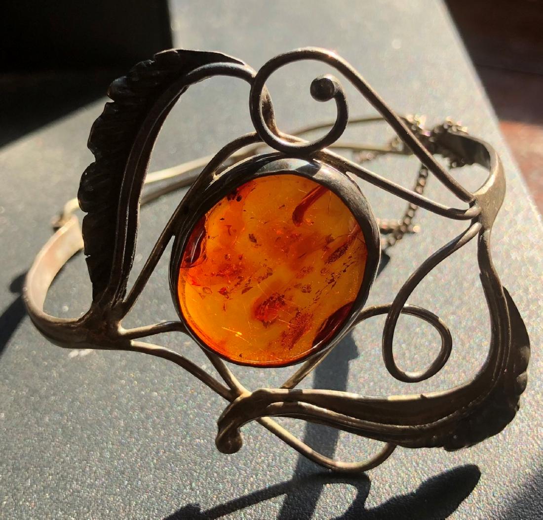 Vintage Silver Amber Bracelet (1 of 3)