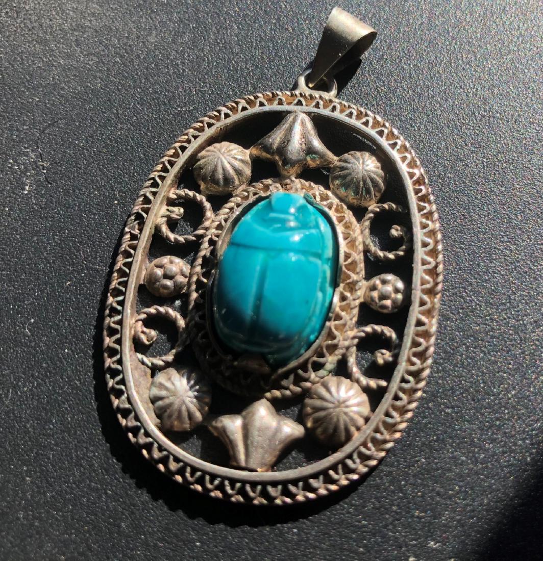 Vintage Silver Beetle's Pendant: Vintage Silver Beetle's Pendant, Size: 2"
