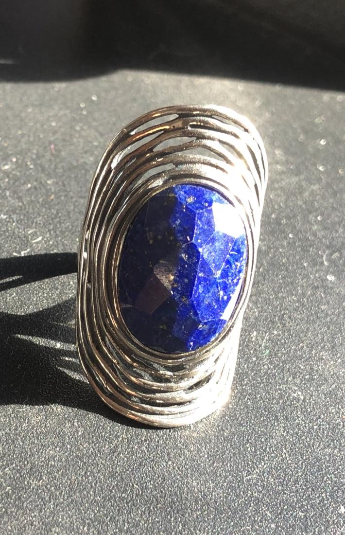 Vintage ISRAEL Silver Lapis Ring (1 of 2)