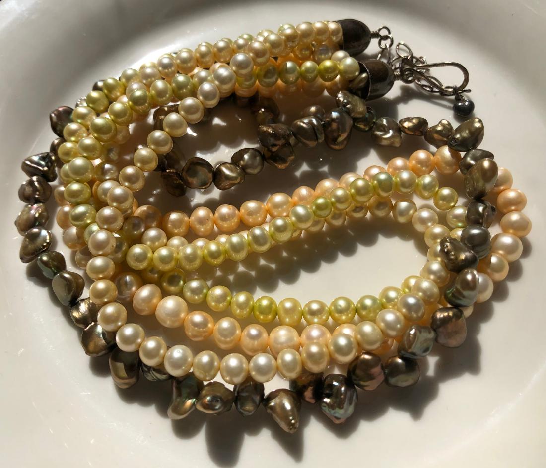 Vintage Four Strings Fresh Water Pearl Necklace with (1 of 4)