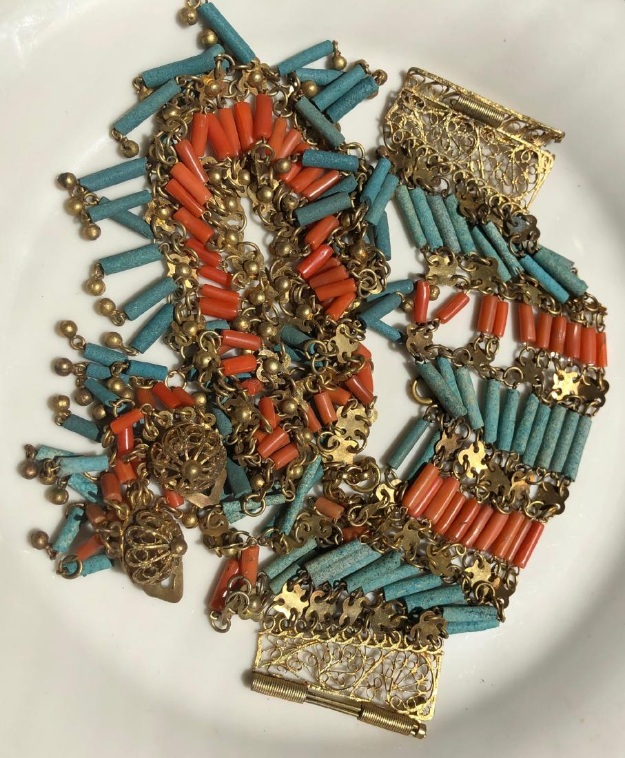 Set of Red Coral Necklace, Bracelet and Earrings (1 of 5)