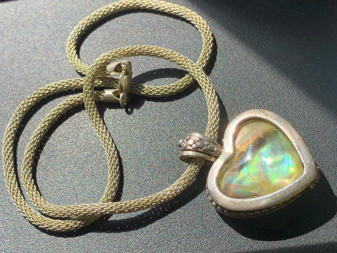 Vintage Silver Heart Shape Pendant with Silver Chian (1 of 4)